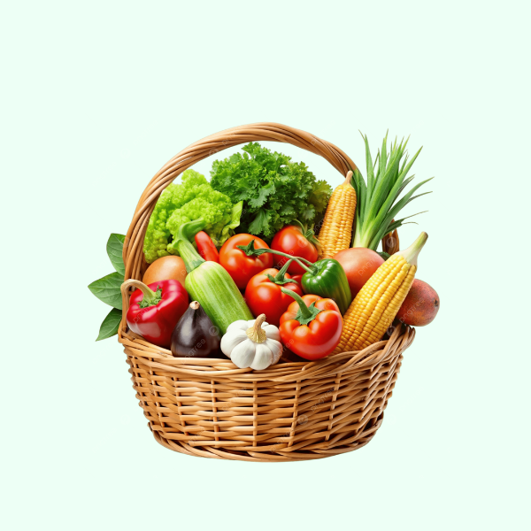 سلة خضراوات طازجة
