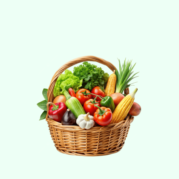 سلة خضراوات طازجة